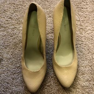 NINE WEST Jennet Leather Platform Pumps